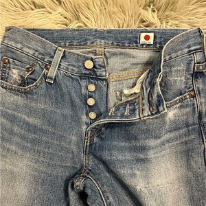 Levi's Light Blue Distressed Boyfriend Jeans made in Japan